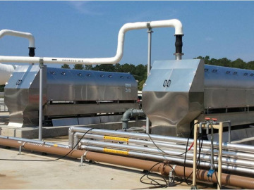 Two side-by-side ThickTech Rotary Drum Thickener Units